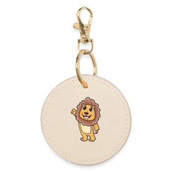 Lion motif for children - Round Keyring - oyster - Front