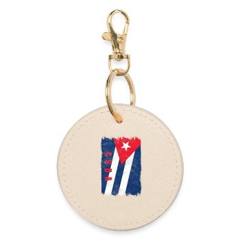 Drapeau de Cuba - Porte-clés rond - huître - Devant