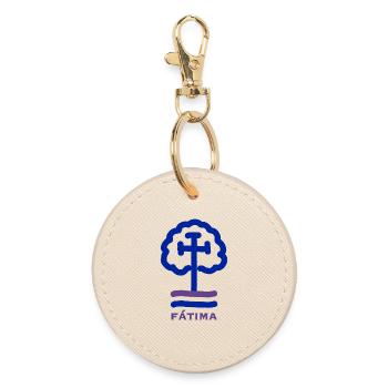 Pilgrimage routes to Fatima, Portugal, waymark - Round Keyring - oyster - Front
