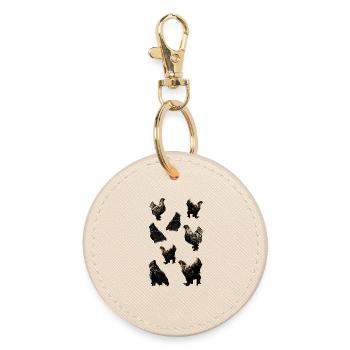 Chickens - Round Keyring - oyster - Front