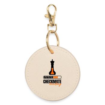 Checkmate Loading Queen and Pawn - Round Keyring - oyster - Front