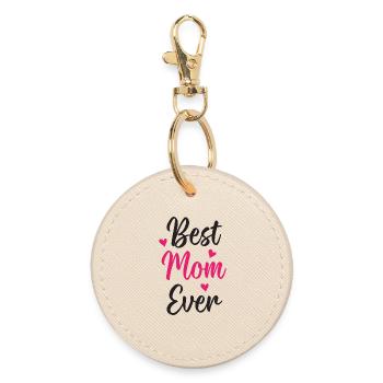 Best Mom Ever - Round Keyring - oyster - Front