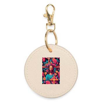 Jesus Christ - Round Keyring - oyster - Front