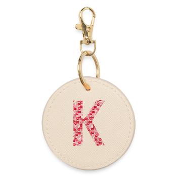 Lettre K - kiss bisous t-shirt - Porte-clés rond - huître - Devant