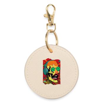 Musique Crâne Pop Art - Porte-clés rond - huître - Devant