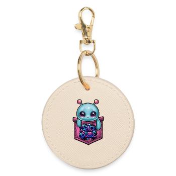 Poche de la bulle spatiale Kawaii - Porte-clés rond - huître - Devant