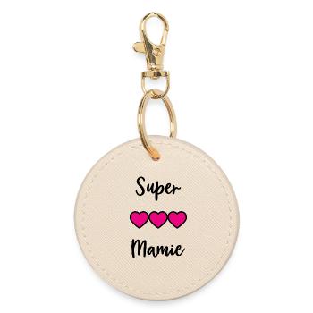 SUPER MAMIE - Porte-clés rond - huître - Devant