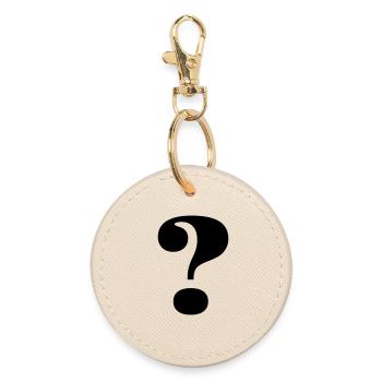 Big question mark - Round Keyring - oyster - Front