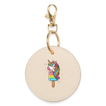 Motif de glace licorne coloré pour l’été - Porte-clés rond - huître - Devant