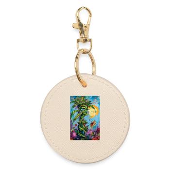 Plant spirit in a sun dress - Round Keyring - oyster - Front
