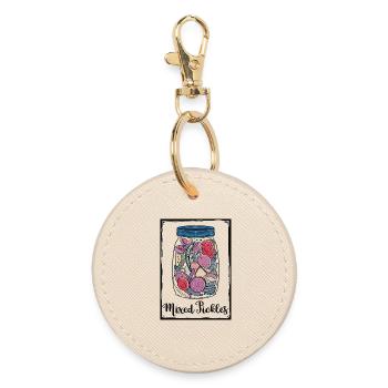 Mixed Pickles Glass - Round Keyring - oyster - Front