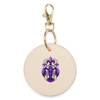 Mardi Gras crawfish with fleur-de-lis design - Round Keyring - oyster - Front