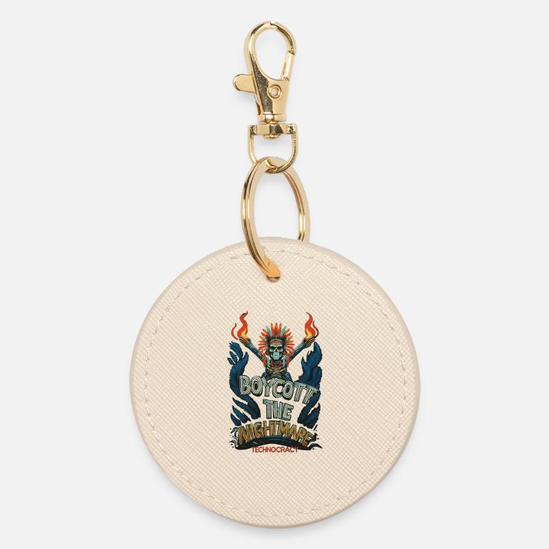 NIGHTMARE - Round Keyring - oyster