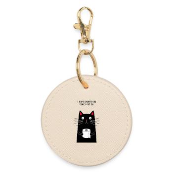 I hope it goes well - Round Keyring - oyster - Front