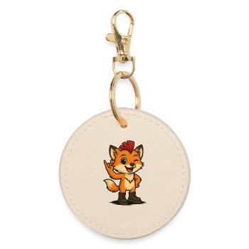 Renard avec le pouvoir punk - Porte-clés rond - huître - Devant