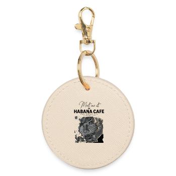 Portrait Engaged at Havana Café - Round Keyring - oyster - Front