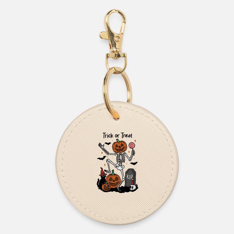 Trick or Treat Dance - Round Keyring - oyster
