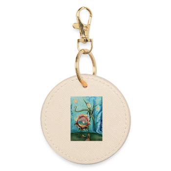 Surreal Sunlit Sea Creature Art - Round Keyring - oyster - Front