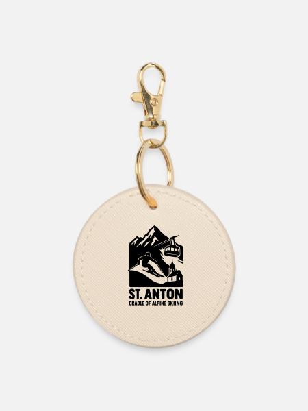 st anton ski fahren - Runder Schlüsselanhänger - Auster