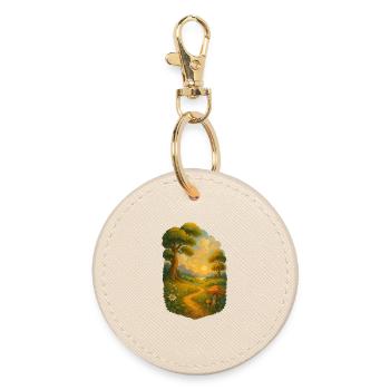 Fairy tale trail in the sunlight - Round Keyring - oyster - Front