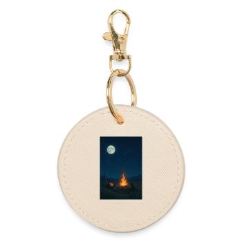 Moonlit night at the campfire - Round Keyring - oyster - Front