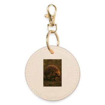 Animals - Hedgehog - Round Keyring - oyster - Front