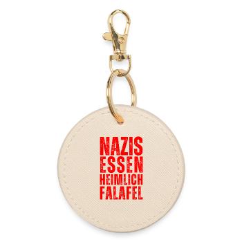 « Les nazis mangent secrètement des falafels » - antiracisme ! - Porte-clés rond - huître - Devant