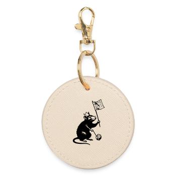Rat with flag - Round Keyring - oyster - Front