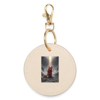 Red fox in the ritual circle - Round Keyring - oyster - Front
