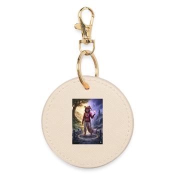 Renard au clair de lune - Porte-clés rond - huître - Devant