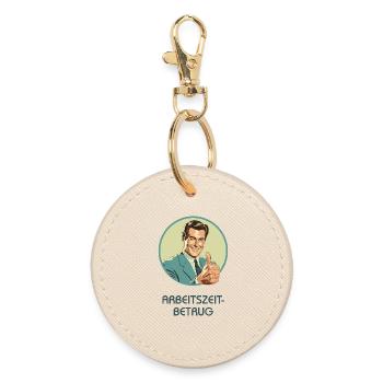 Arbeitszeitbetrug Retro Motiv - Runder Schlüsselanhänger - Auster - Vorne