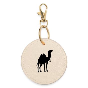 Camel T-shirt Gift - Round Keyring - oyster - Front