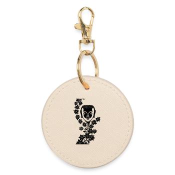 Bouddha avec couronne de fleurs -- Âme - Porte-clés rond - huître - Devant