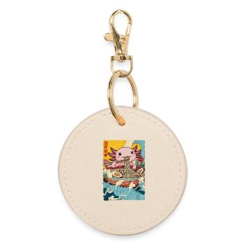 Axolotl mange des nouilles ramen - Porte-clés rond - huître - Devant