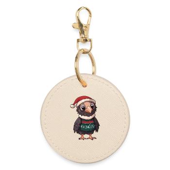 Aigle Oiseau Noël - Porte-clés rond - huître - Devant