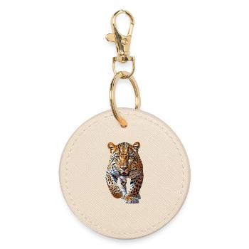 Leopard - Runder Schlüsselanhänger - Auster - Vorne