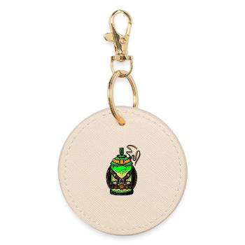 Tenue Grenade à pulvérisation vert fluo - Porte-clés rond - huître - Devant