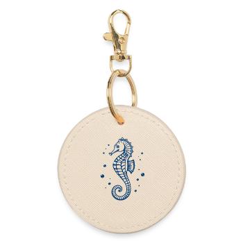 blue seahorse t-shirt gift - Round Keyring - oyster - Front