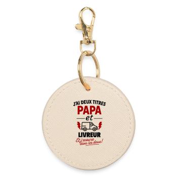 Vater und Lieferant Weihnachts-Vatertagsgeschenk-Idee - Runder Schlüsselanhänger - Auster - Vorne