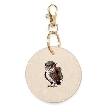 Wandering Owl Adventure - Round Keyring - oyster - Front