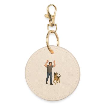 On the way - Round Keyring - oyster - Front