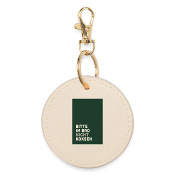 Minimal Statement – Dark Green & Cream Design - Runder Schlüsselanhänger - Auster - Vorne