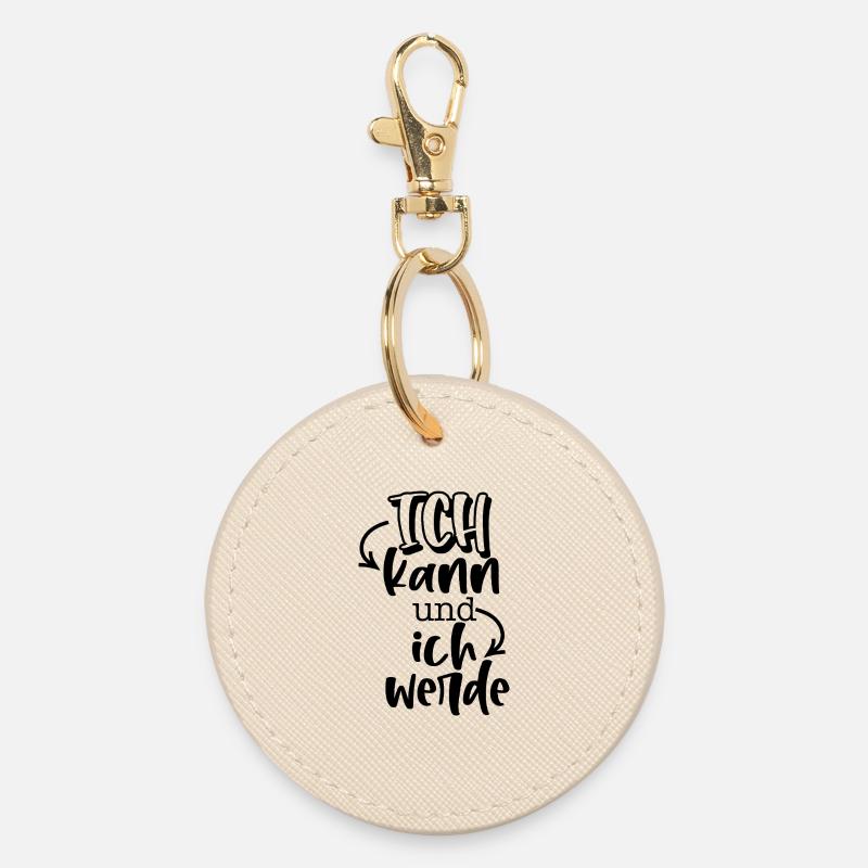 I can. - Round Keyring - oyster