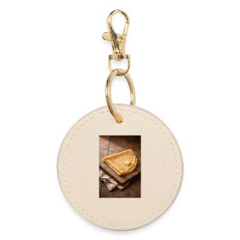 Crispy crepes with butter - Round Keyring - oyster - Front