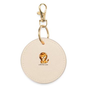 Wild Cute Lion Child - Round Keyring - oyster - Front