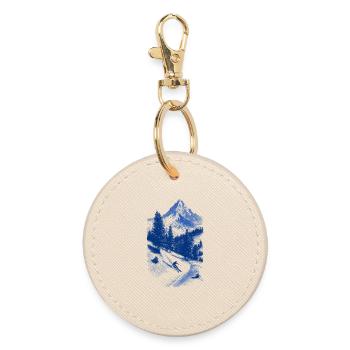 Blue Summit Face Silhouette - Round Keyring - oyster - Front