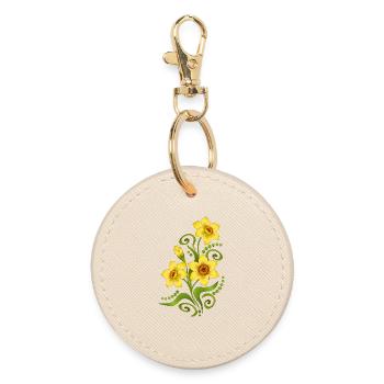 Flowers - Round Keyring - oyster - Front