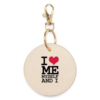 Ich liebe mich selbst und ich – Humor - Runder Schlüsselanhänger - Auster - Vorne