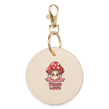 Toxische Liebe Traurige Pilz-Kawaii-Design - Runder Schlüsselanhänger - Auster - Vorne