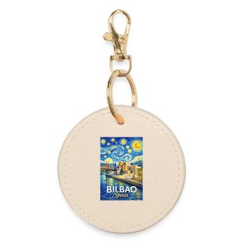 Bilbao Spain  - Runder Schlüsselanhänger - Auster - Vorne
